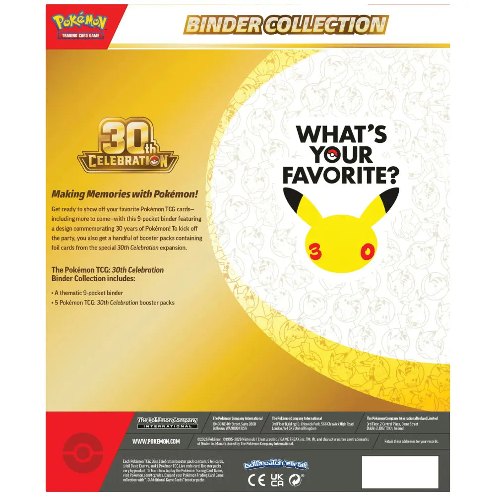 Pokémon - ME05.5 30th Anniversary Binder Collection